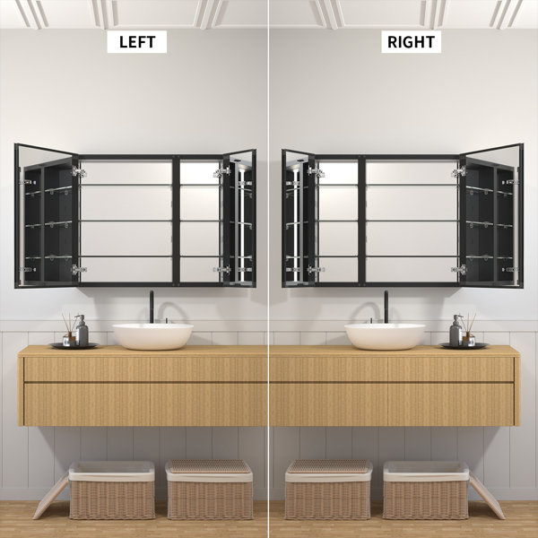 Latitude Run® Jmere Recessed or Surface Mount Framed 2 Doors Medicine with 2 Adjustable
